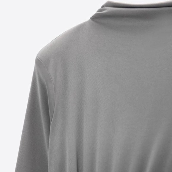 ZARA DRAPED ASYMMETRIC KNIT DRESS - Picture 12 of 15